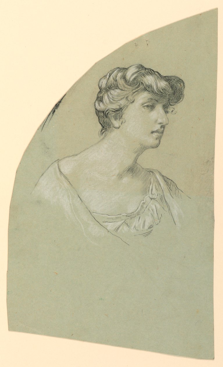 Esboço de retrato de uma jovem de Elihu Vedder