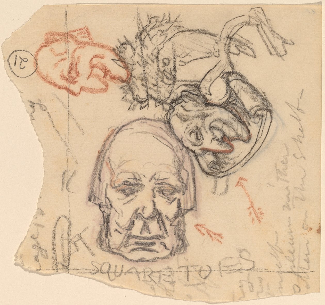 Auto-retrato: Caricaturas, c. 1918. de Elihu Vedder