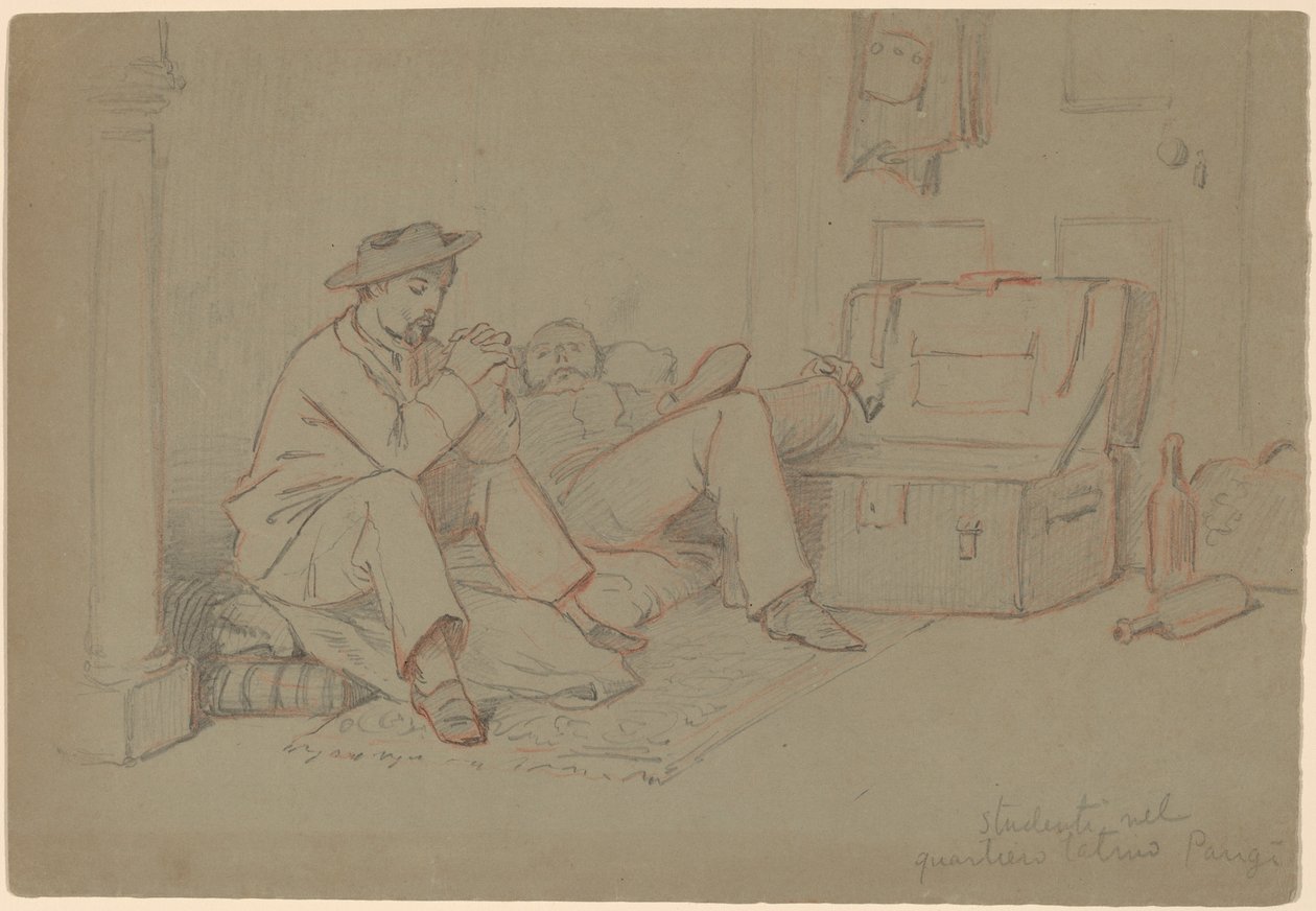 Estudantes no Quartier Latin, Paris de Elihu Vedder