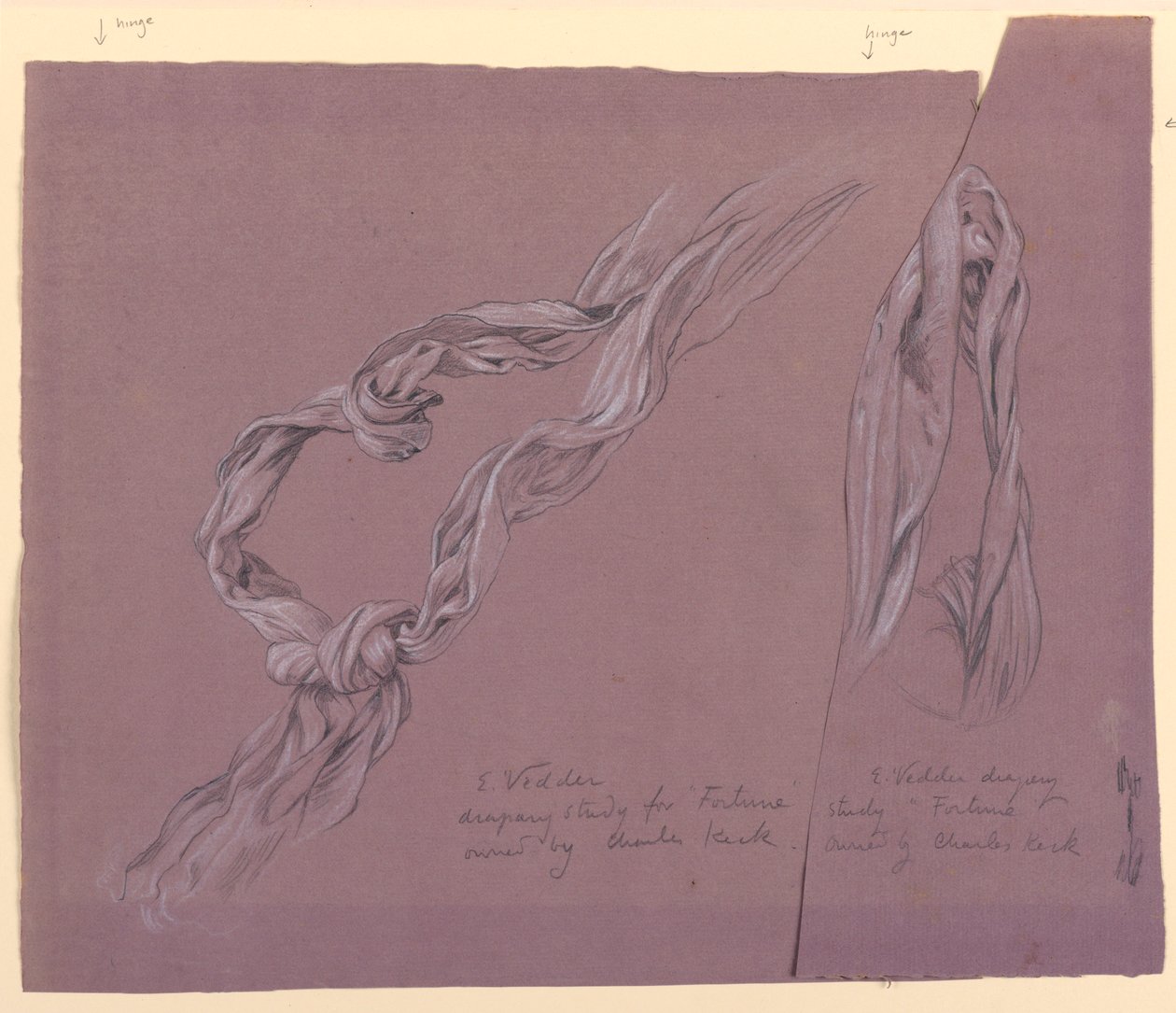 Estudos de cortinas de "Fortune" de Elihu Vedder