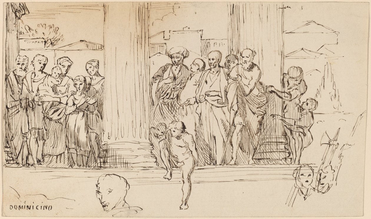 Estudo após Domenichino, c. 1858. de Elihu Vedder