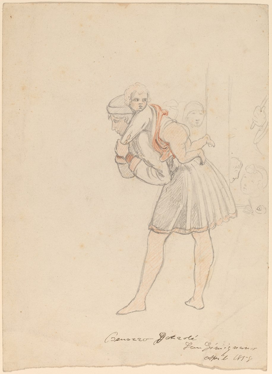 Estudo após Gozzoli, 1858. de Elihu Vedder