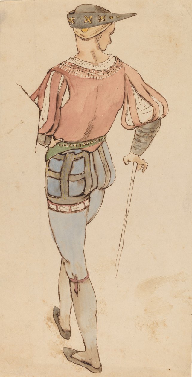 Estudo depois do Velho Mestre, c. 1858. de Elihu Vedder
