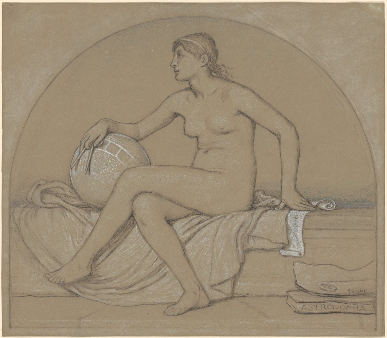 Estudo para "Astronomia" de Elihu Vedder