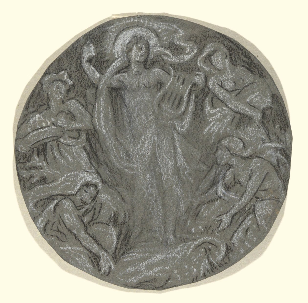 Estudo para o Círculo Central do Tecto de Huntington: Apollo e Assistentes de Elihu Vedder