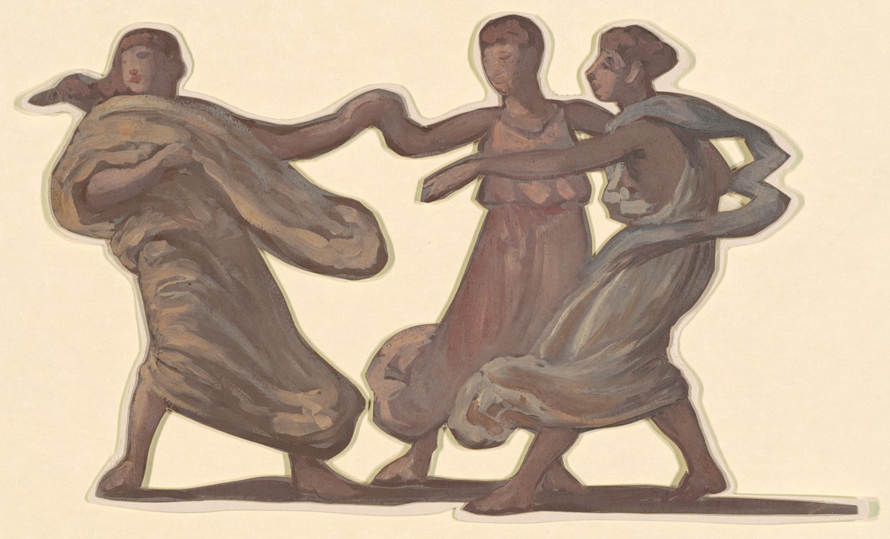 Estudo para "Banho de Meninas Gregas" de Elihu Vedder