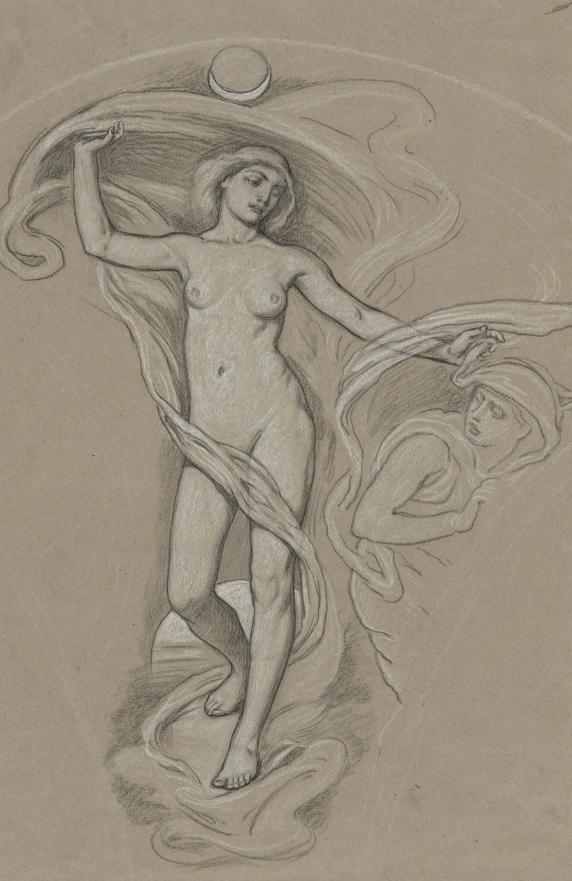 Esboço para a Luna de Elihu Vedder