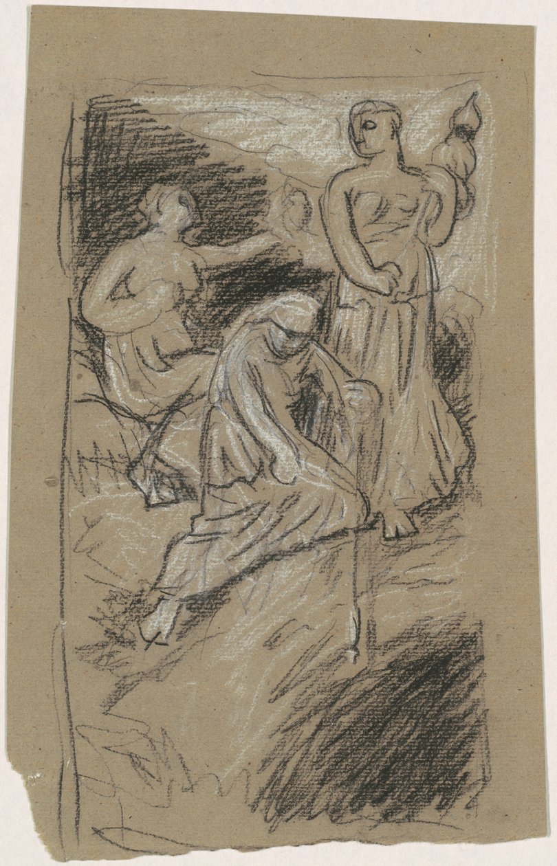 Estudo para The Fates Gathering in the Stars, 1884-1887. de Elihu Vedder