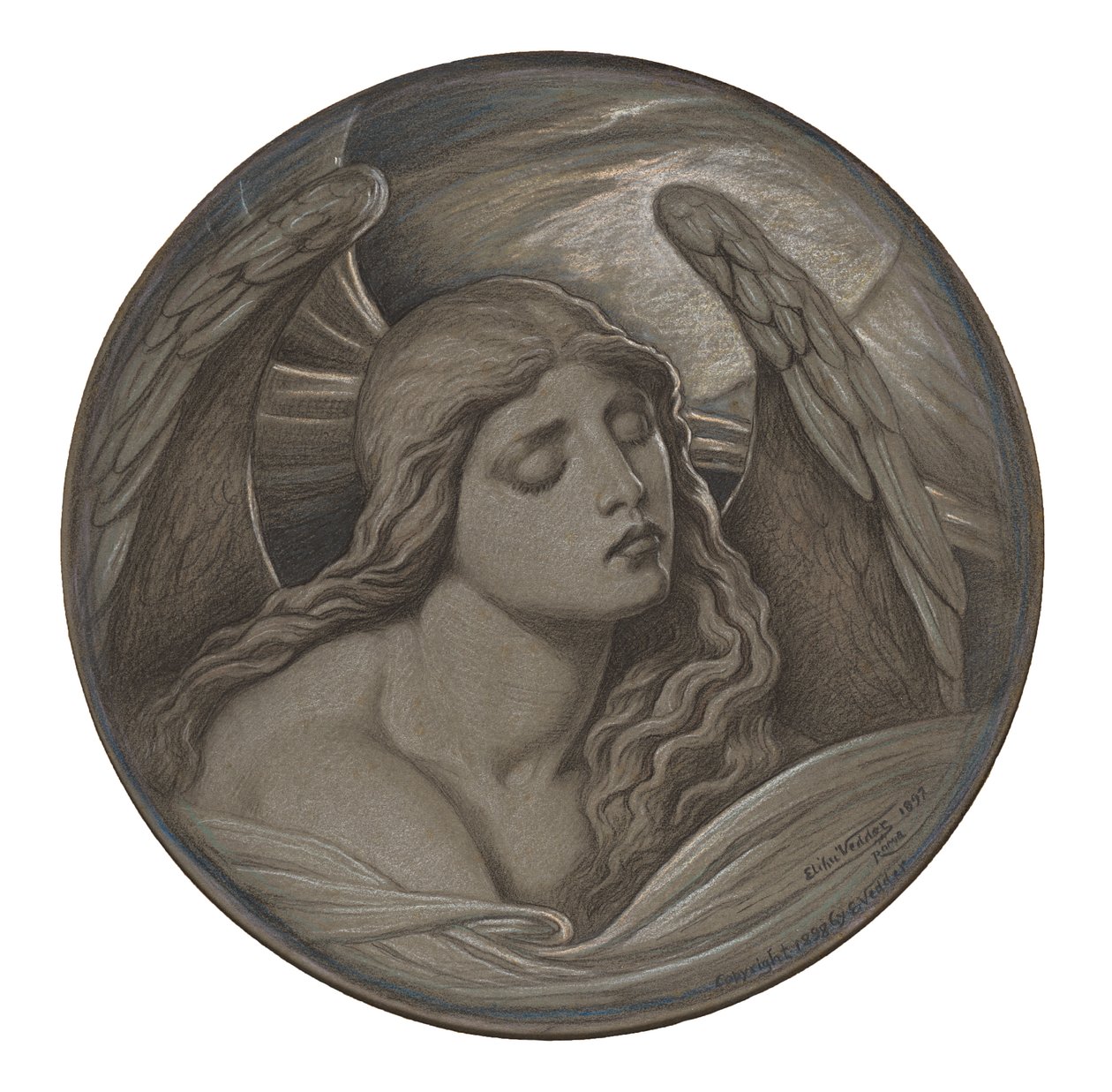 Estudo de "Alma em Bondage" de Elihu Vedder