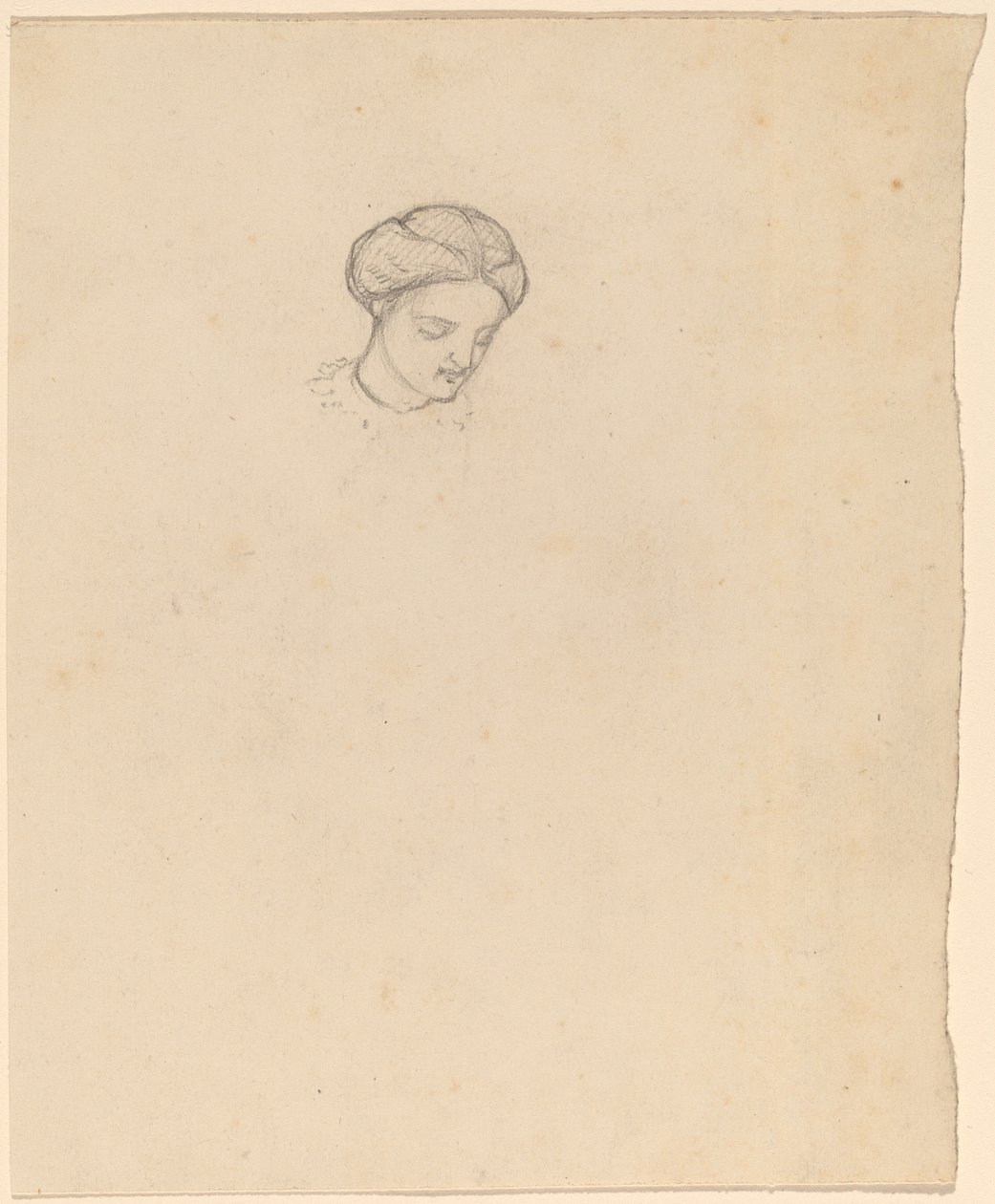 Estudo da cabeça de uma menina, c. 1858. de Elihu Vedder