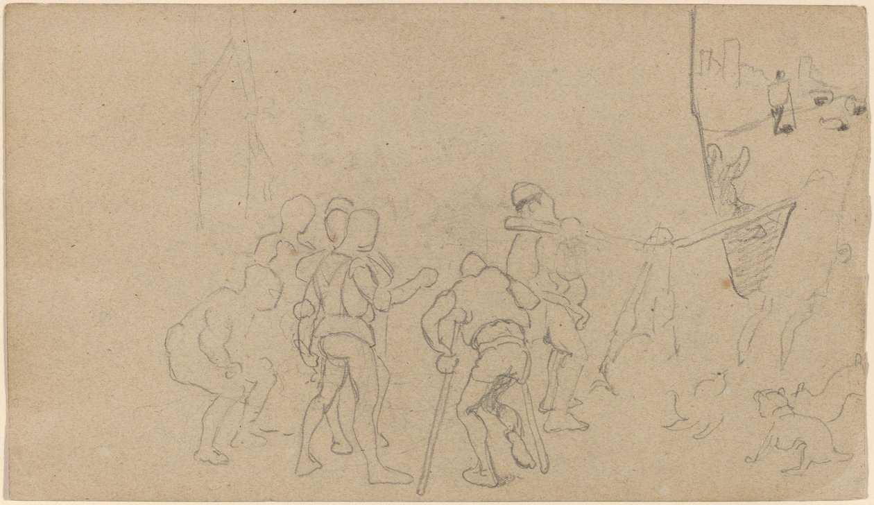 Cena da aldeia, c. 1859. de Elihu Vedder
