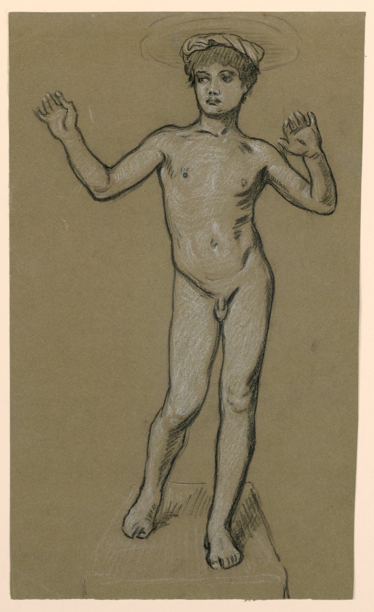 estudo de figura para um projeto de fonte de Elihu Vedder