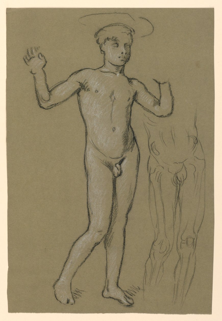estudo de figura para um projeto de fonte de Elihu Vedder