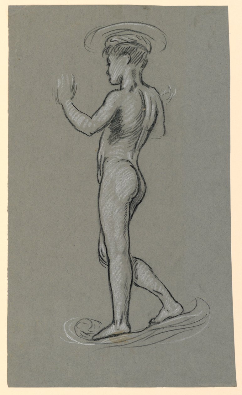 estudo de figura para um projeto de fonte de Elihu Vedder