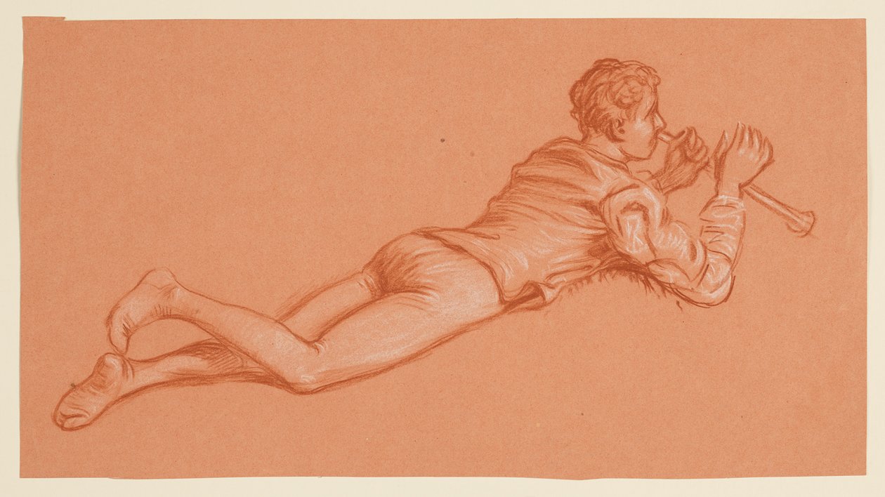 estudo de uma figura masculina fantasiada de Elihu Vedder