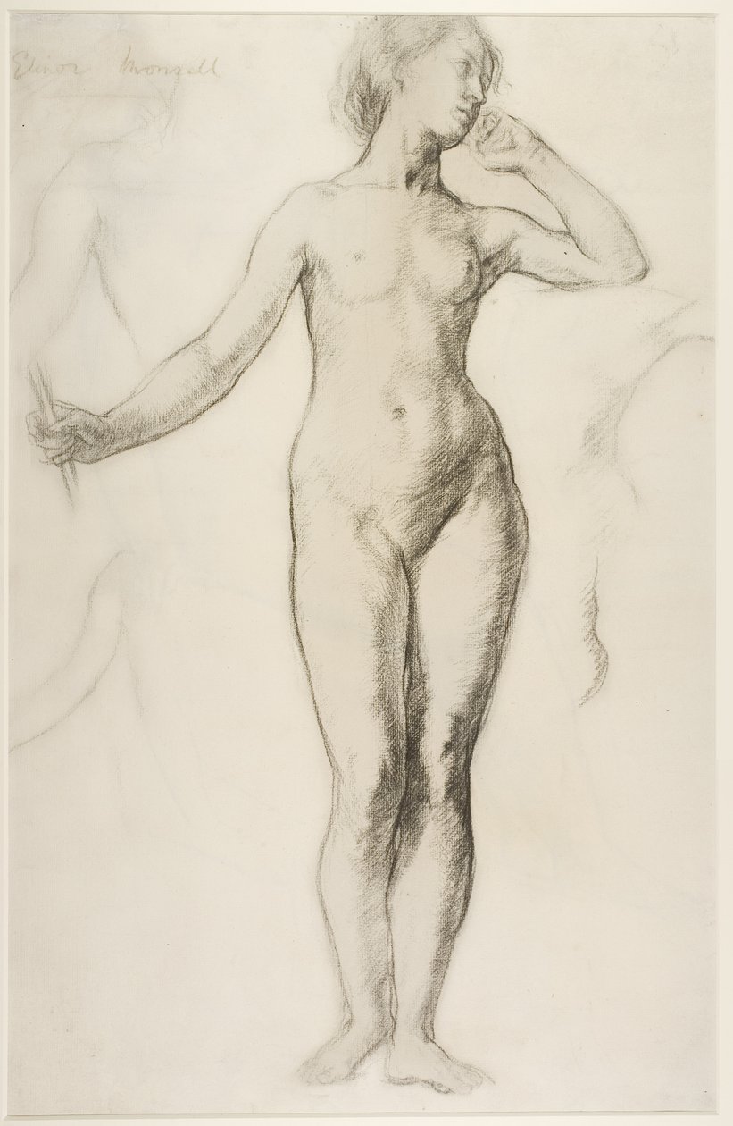 Pé nu feminino, c.1897 (giz no papel) de Elinor Mary Darwin