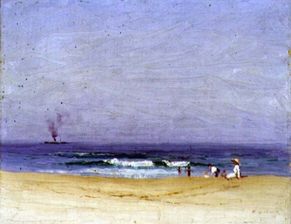 Na Praia (óleo sobre tela) de Elioth Gruner