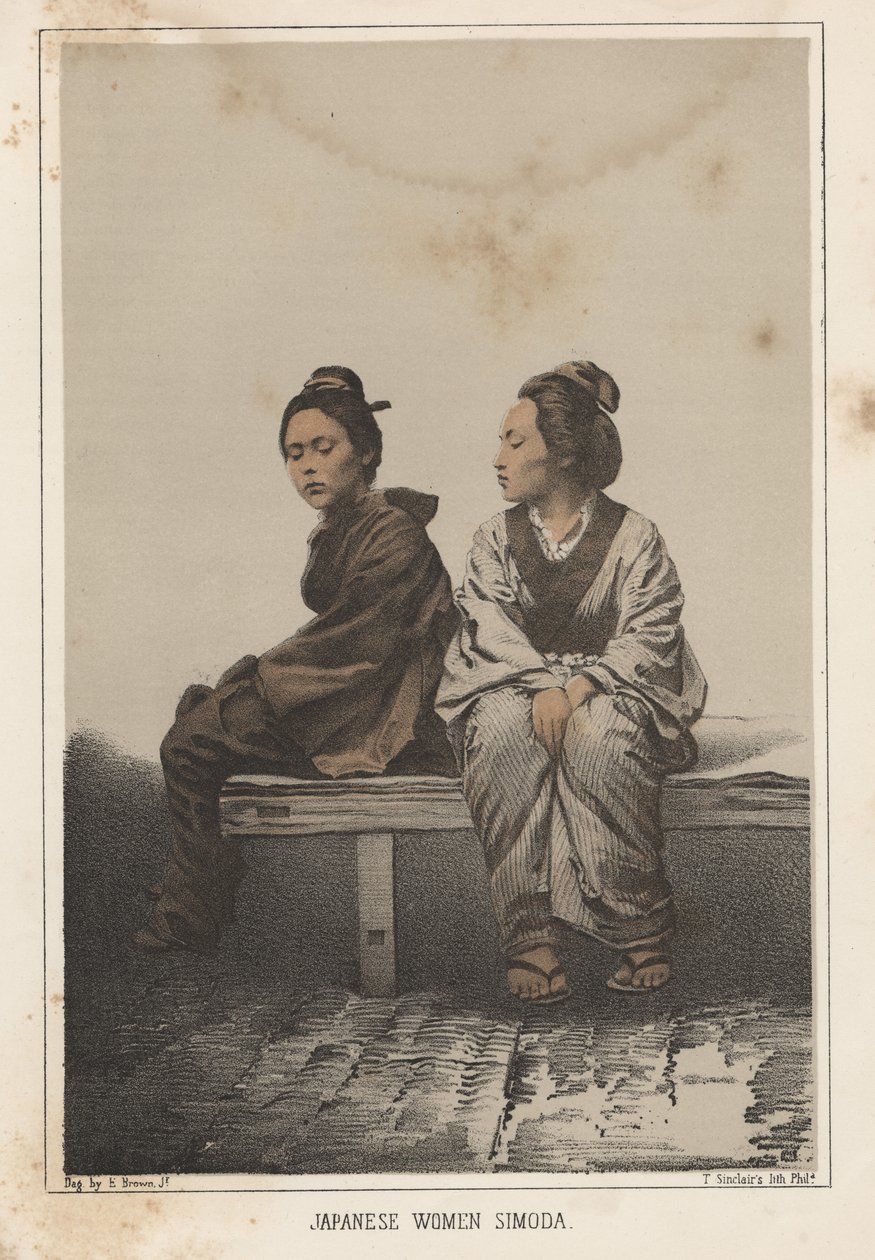 Mulheres Japonesas, Simoda, 1855 de Eliphalet Brown