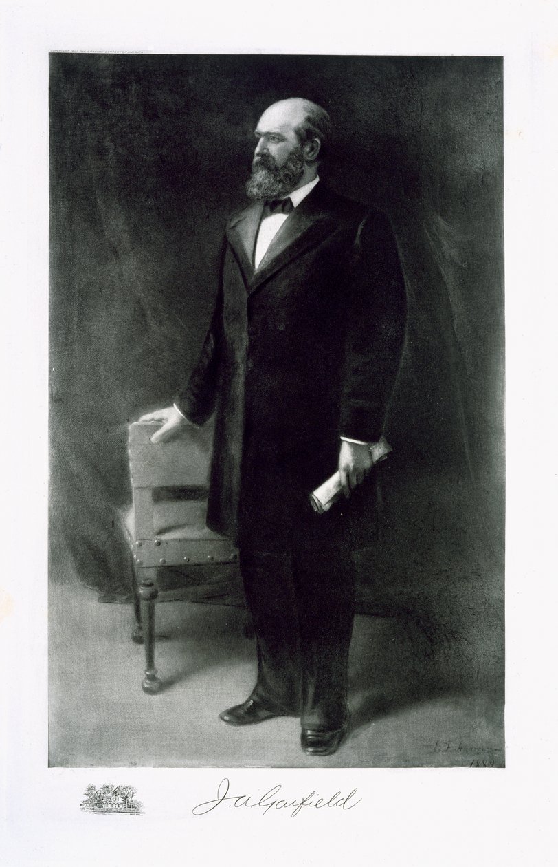 James A. Garfield, 20º presidente dos Estados Unidos da América, pub. 1901 (fotogravura) de Eliphalet Frazer Andrews