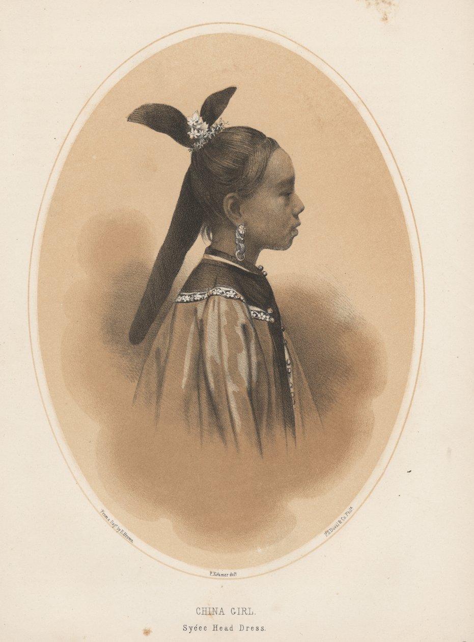 Menina de China, vestido principal de Sycee, 1855 de Eliphalet Brown