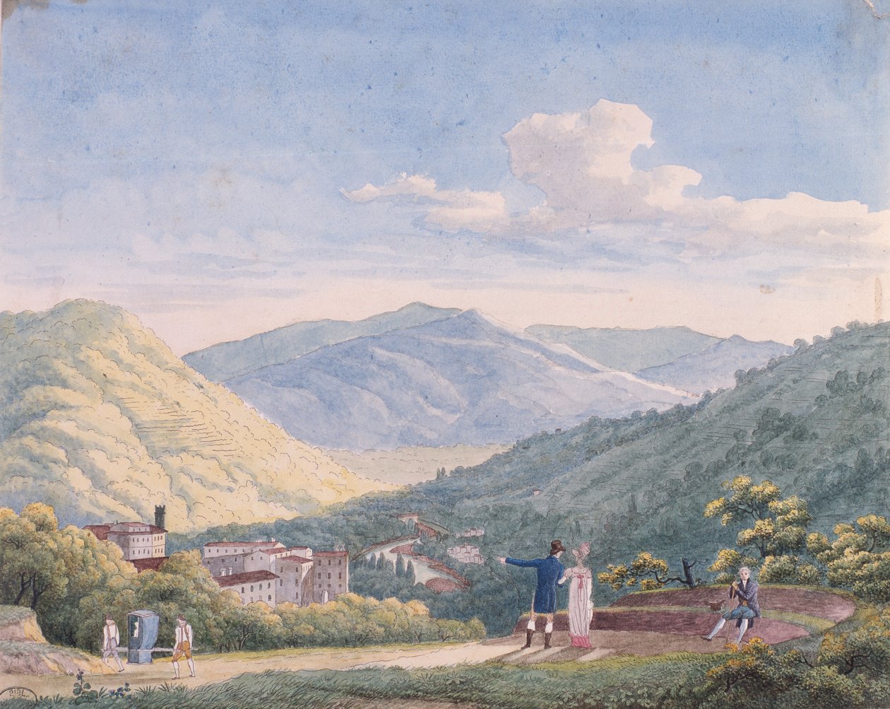 Vista de Bagni di Lucca, outubro de 1813 de Elisa Bonaparte