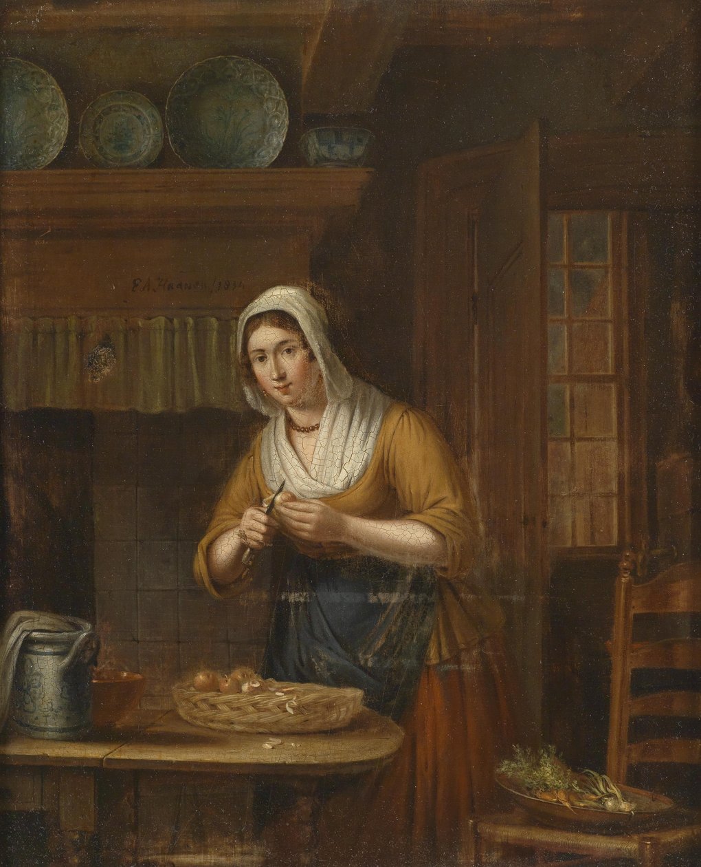 Quando descascar maçãs na cozinha de Elisabeth Alida Haanen