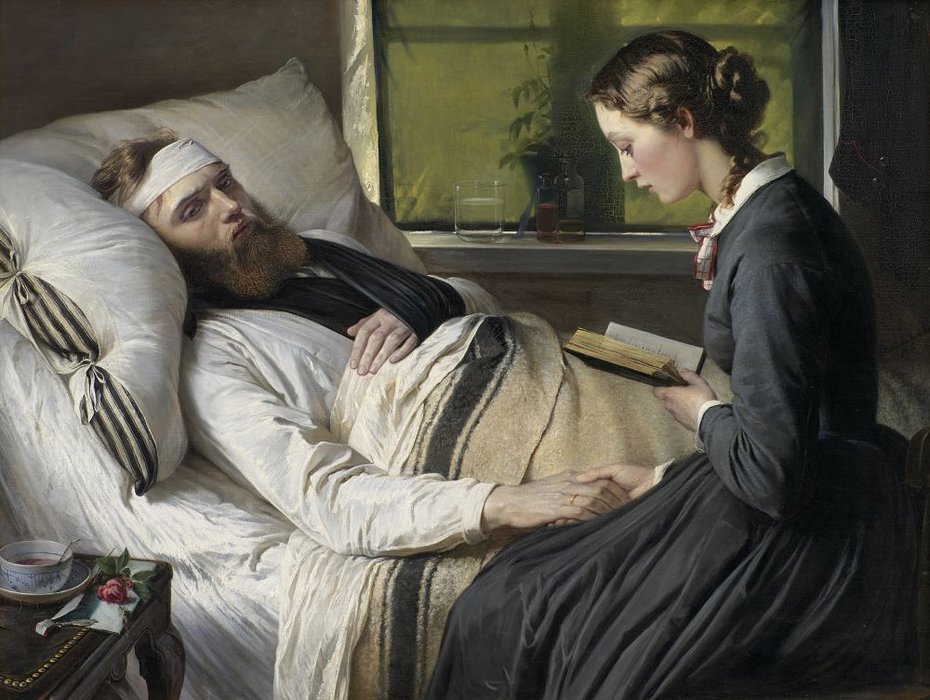 Um, ferido, dinamarquês, guerreira, ferido, dinamarquês, soldado de Elisabeth Maria Anna Jerichau Baumann