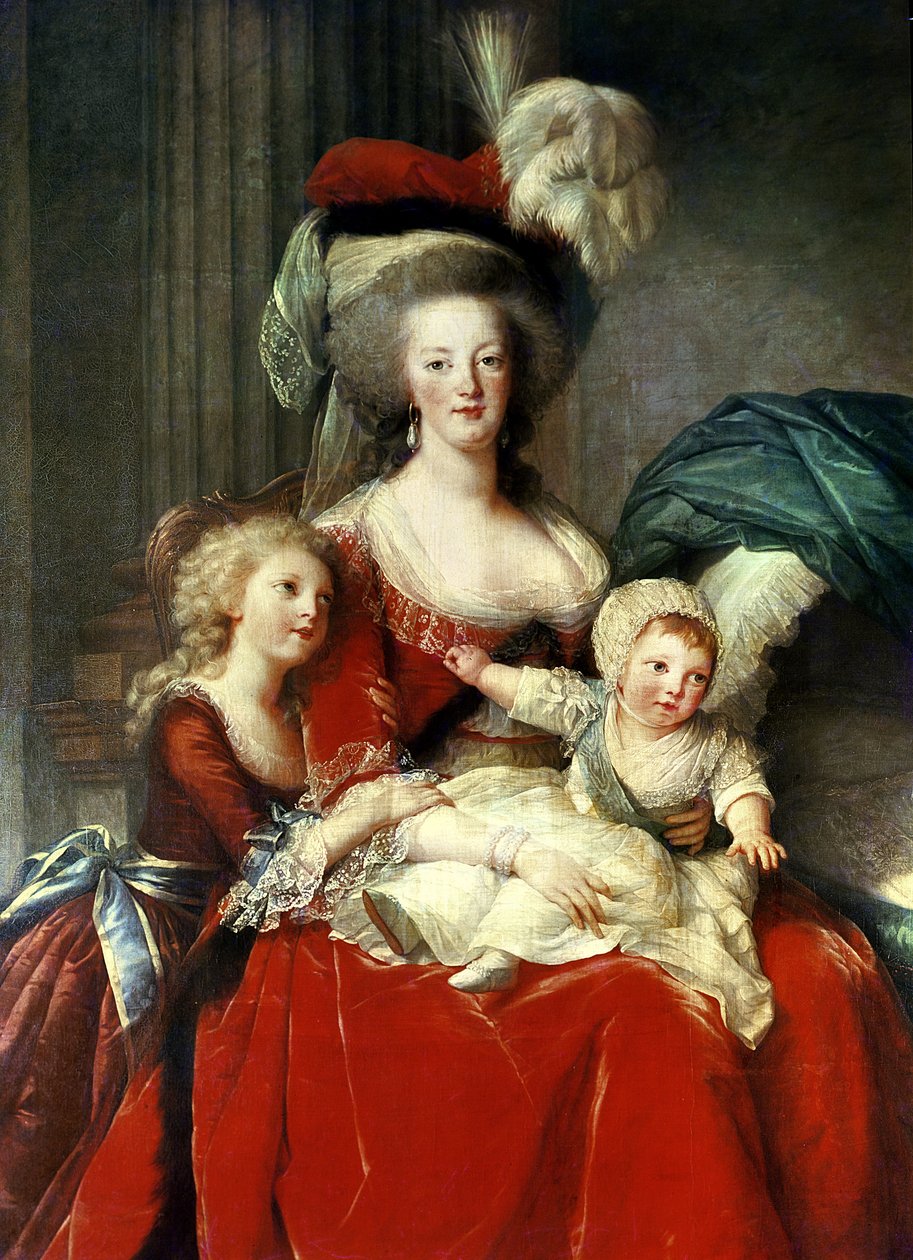 Maria Antonieta (1755-93) e seus quatro filhos, 1787 (detalhe de 3822) de Elisabeth Louise Vigee Lebrun