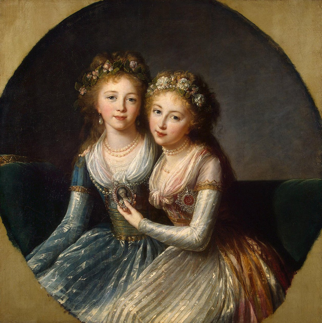 Retrato das grã-duquesas Alexandra Pavlovna e Elena Pavlovna da Rússia, 1796 de Elisabeth Louise Vigee Lebrun