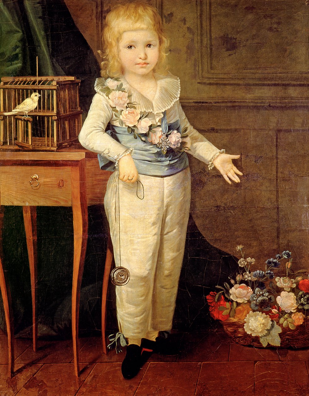 Retrato, de, um, menino, tocando, com, um, yo-yo, (emigrette), tarde, 18º, ou, cedo, 19o, séculos de Elisabeth Louise Vigee Lebrun