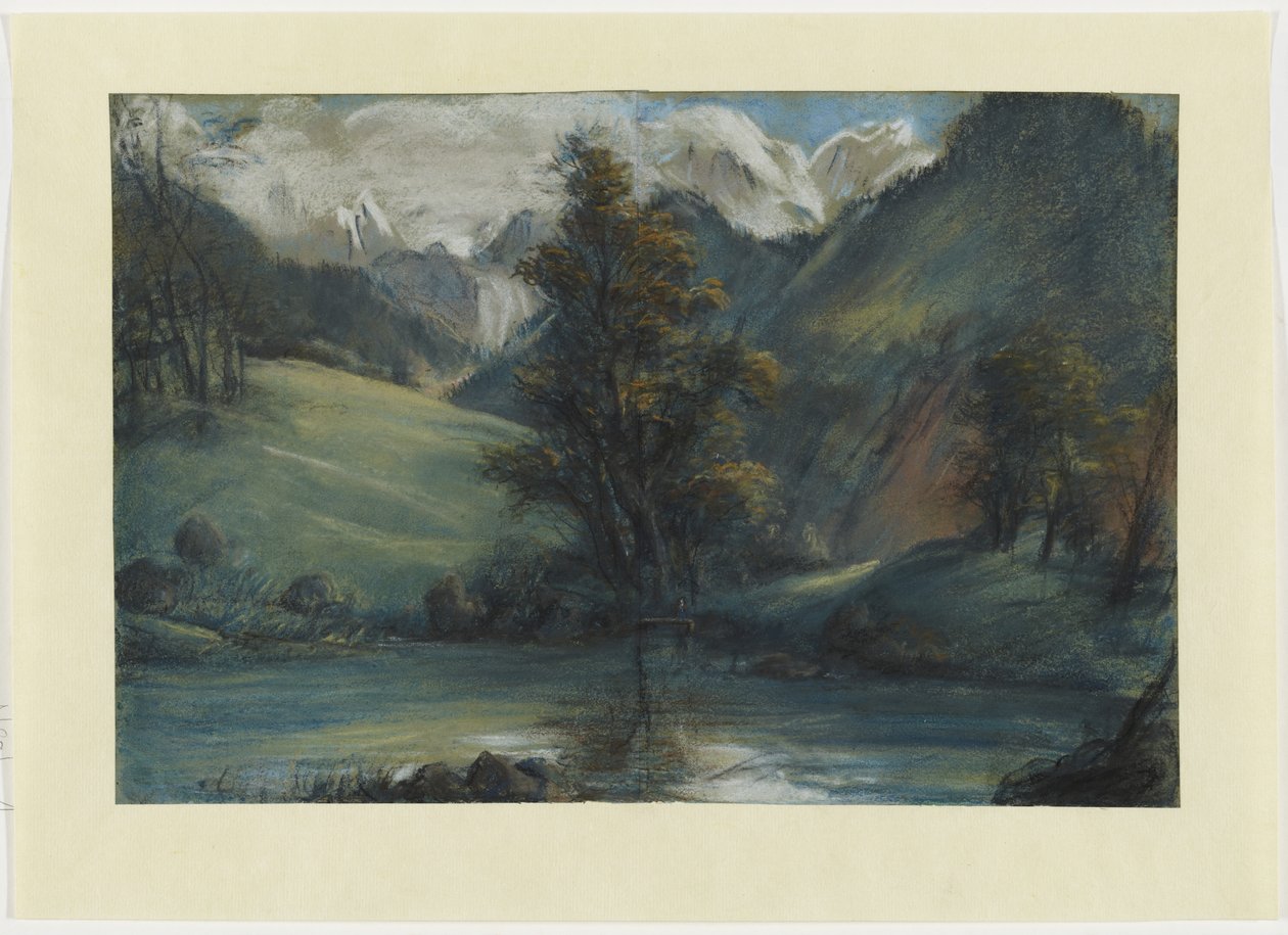 Vista do Lago dos Desafios e Mont Blanc, 1807-1808 (pastel sobre papel) de Elisabeth Louise Vigee Lebrun