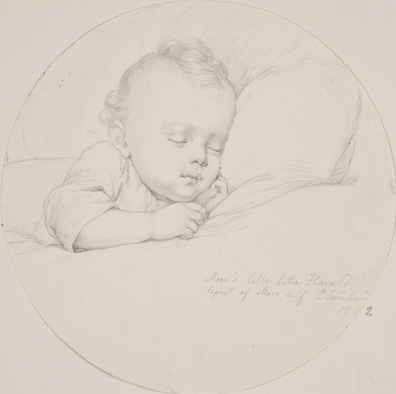 "O pequeno Harald da mãe desenhado pela própria mãe" de Elisabeth Jerichau Baumann
