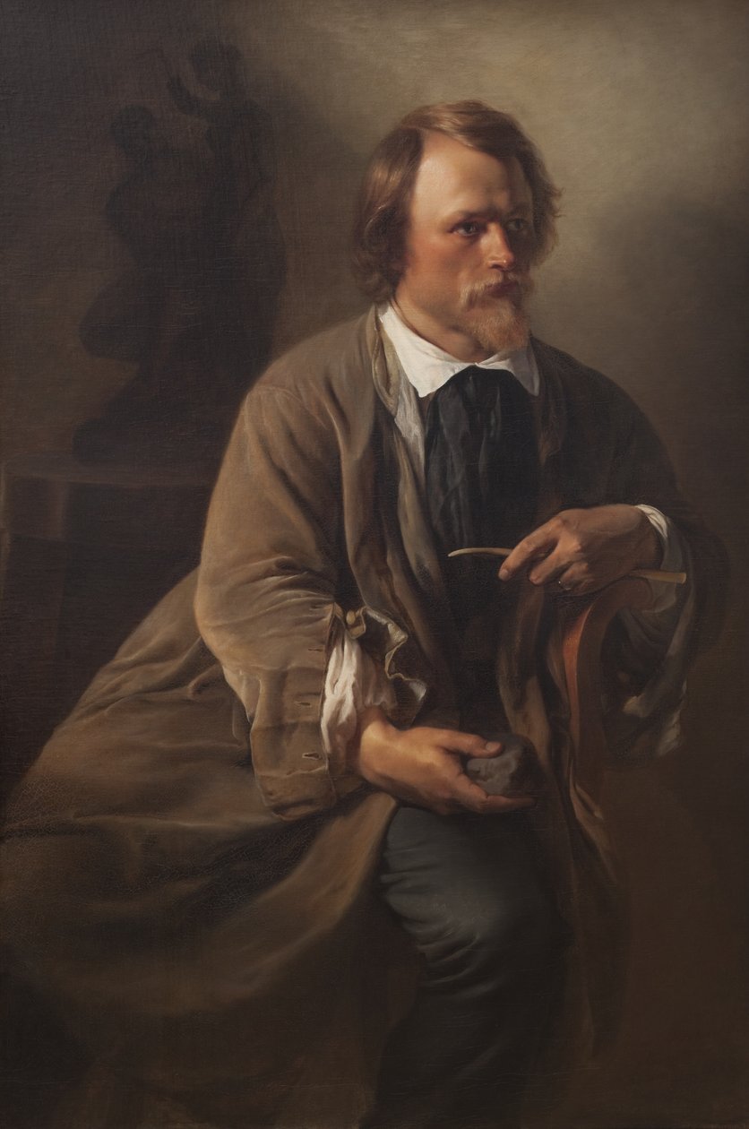 O escultor Jens Adolf Jerichau, marido da artista de Elisabeth Jerichau Baumann