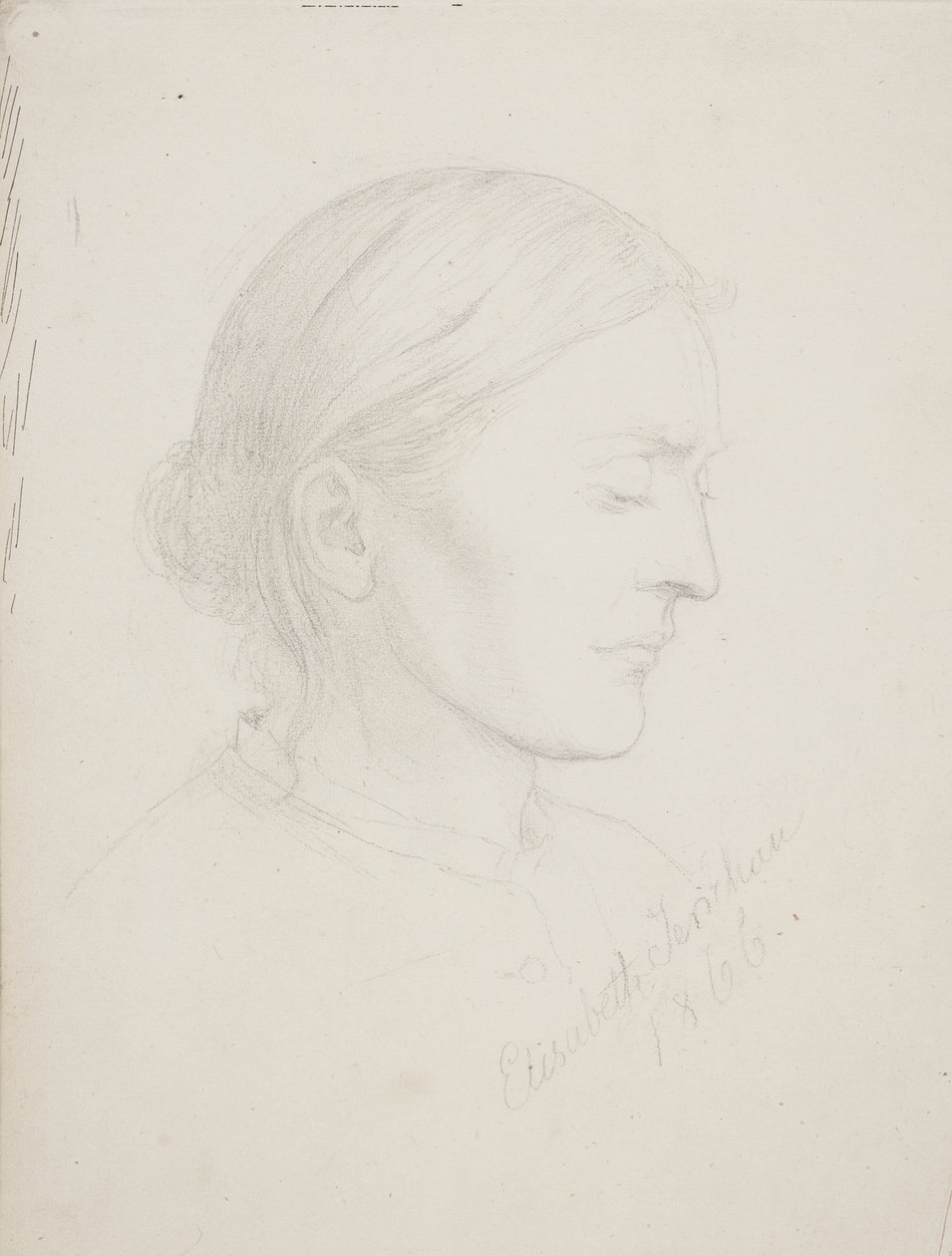 Mulher idosa no perfil de Elisabeth Jerichau Baumann