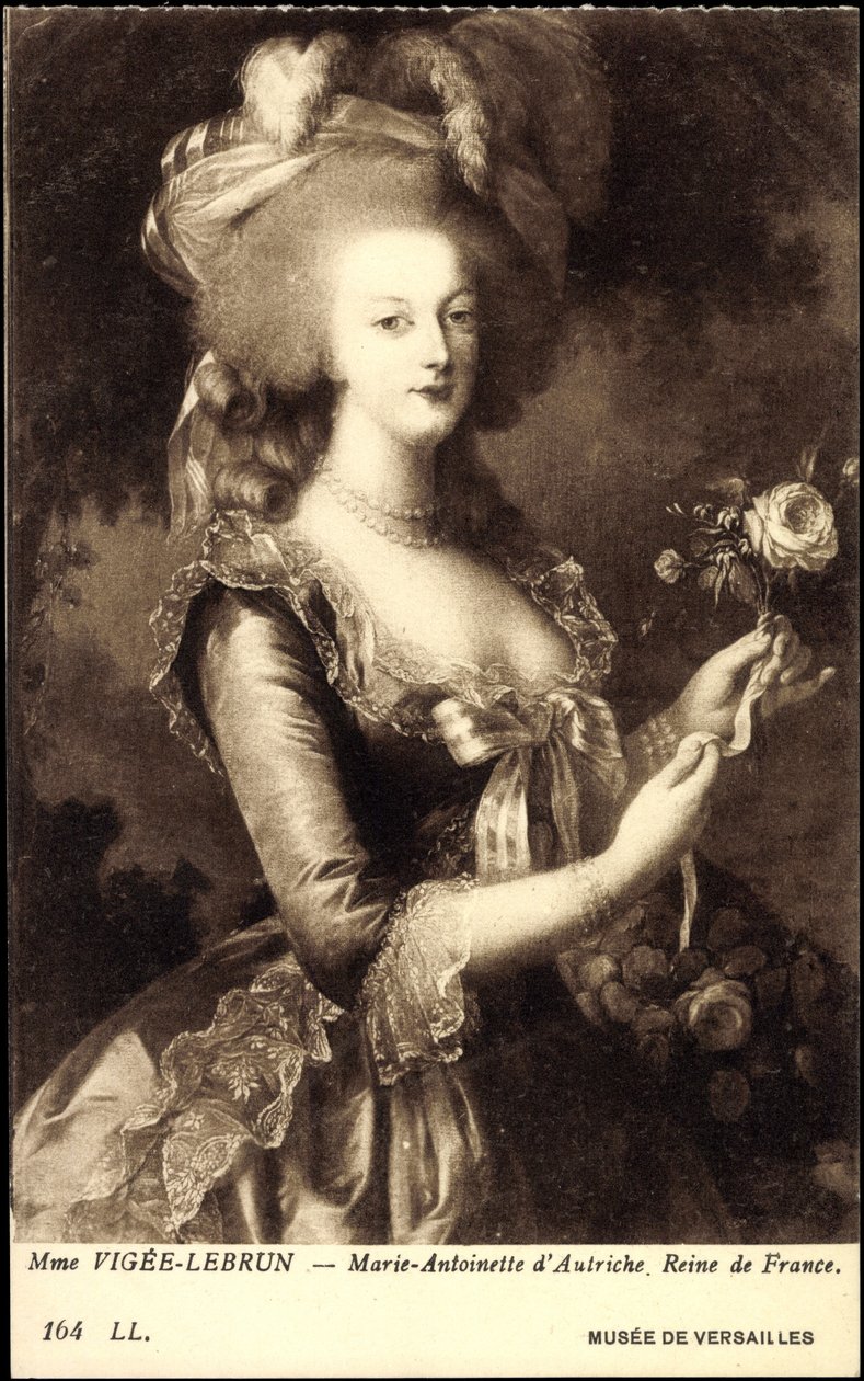 Retrato da Rainha Maria Antonieta (1755-1793) (gravura) de Elisabeth Louise (after) Vigee Lebrun