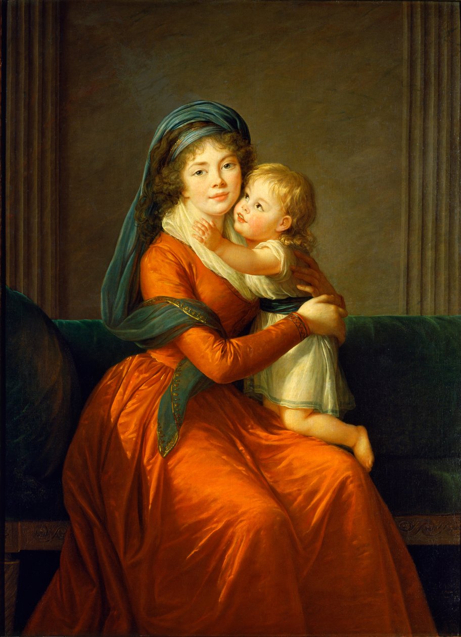Retrato da princesa Alexandra Golitsyna e do seu filho Piotr de Élisabeth Louise Vigée Le Brun