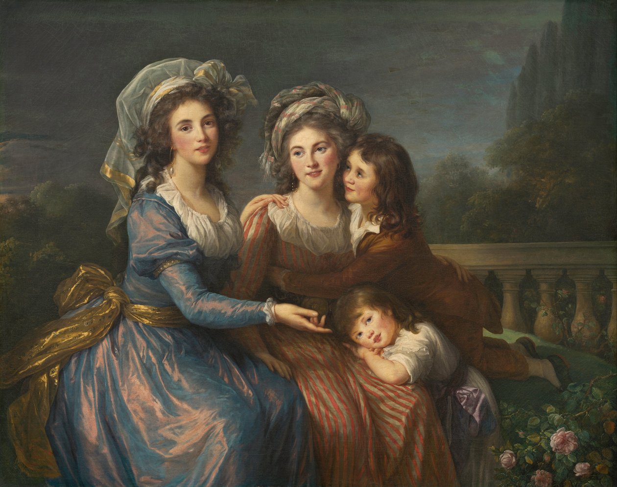 A marquesa de Pezay e a marquesa de Rougé com os seus filhos Alexis e Adrien de Élisabeth Louise Vigée Le Brun