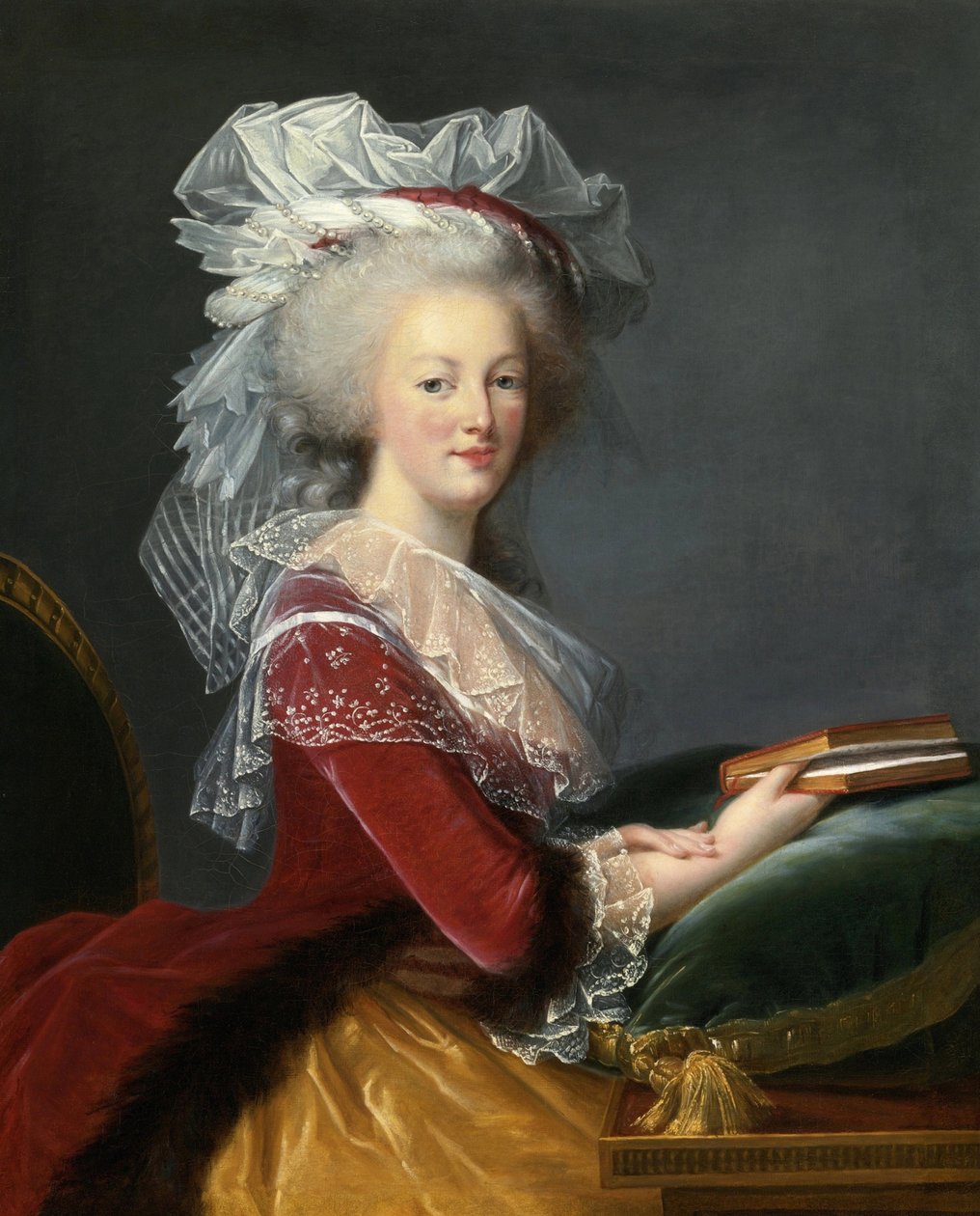 "Retratos de Maria Antonieta de Lorraine Habsbourg (1755-1793) Rainha da França" Pintura de Marie Louise Elisabeth Vigee Lebrun (Vigee-Lebrun) (1755-1842) 1785 Coleção particular de Elisabeth Louise Vigee Lebrun