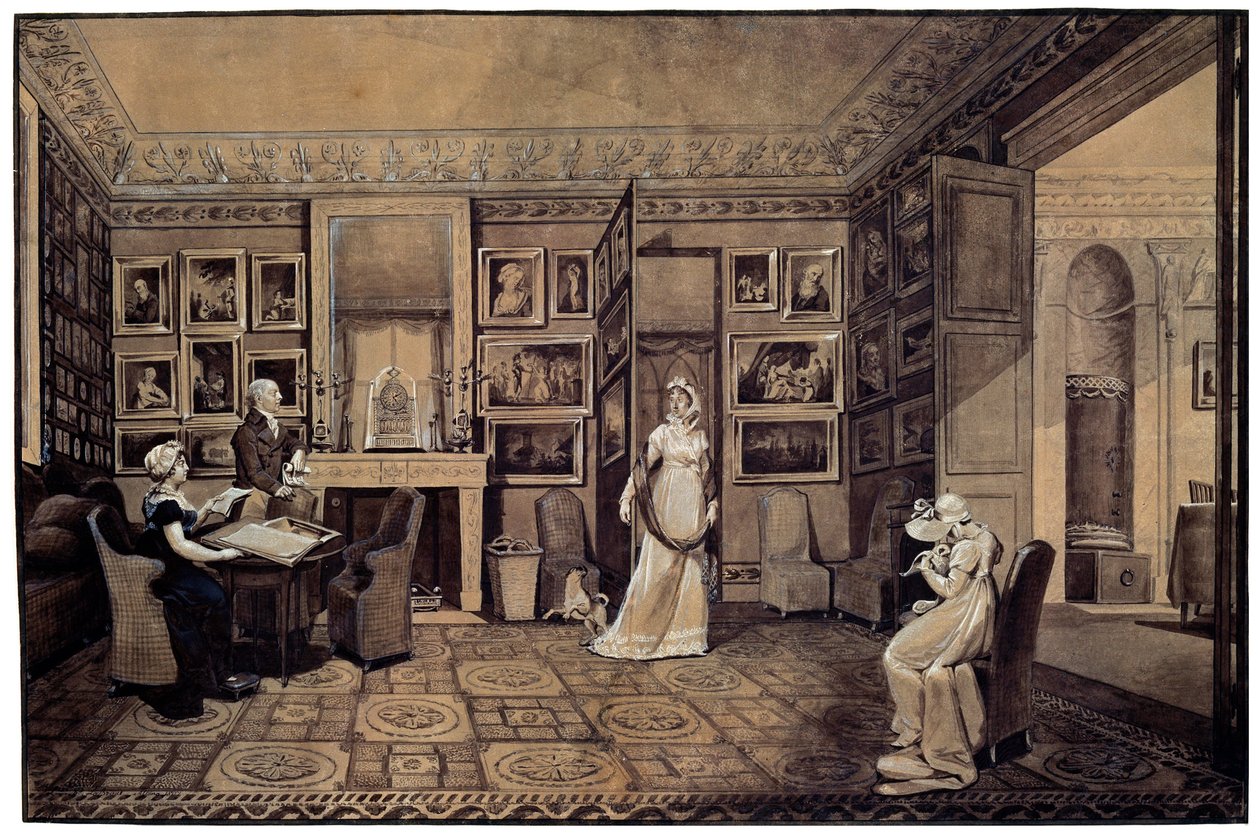 Sala de estar na Casa Baryatinsky em Altona, 1807. de Elisabeth Louise Vigee Lebrun