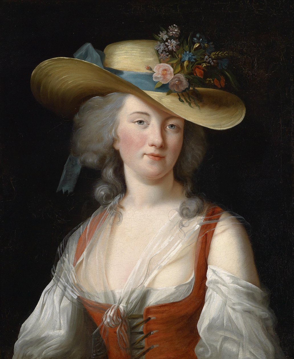 Retrato de Anne Catherine Le Preudhomme de Chatenoy, condessa de Verdun, como bela jardineira, c. 1780 de Elisabeth Louise Vigee Lebrun