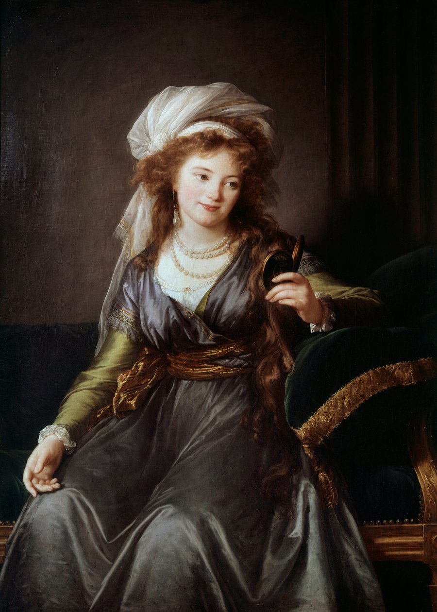 Retrato da Condessa Catherine Vassilievna Skavronskaia (1761-1829), Senhora de Honra de Catarina II, sobrinha e madrinha de Potemkin. Pintura de Marie Elisabeth Louise Vigee Le brun (ou Vigee-Lebrun ou Vigee Lebrun) (1755-1842) de Elisabeth Louise Vigee Lebrun