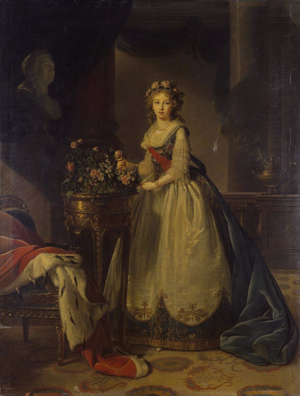 Retrato da imperatriz Elizabeth Alexeievna, princesa Louise de Baden 1779-1826, 1795 de Elisabeth Louise Vigee Lebrun