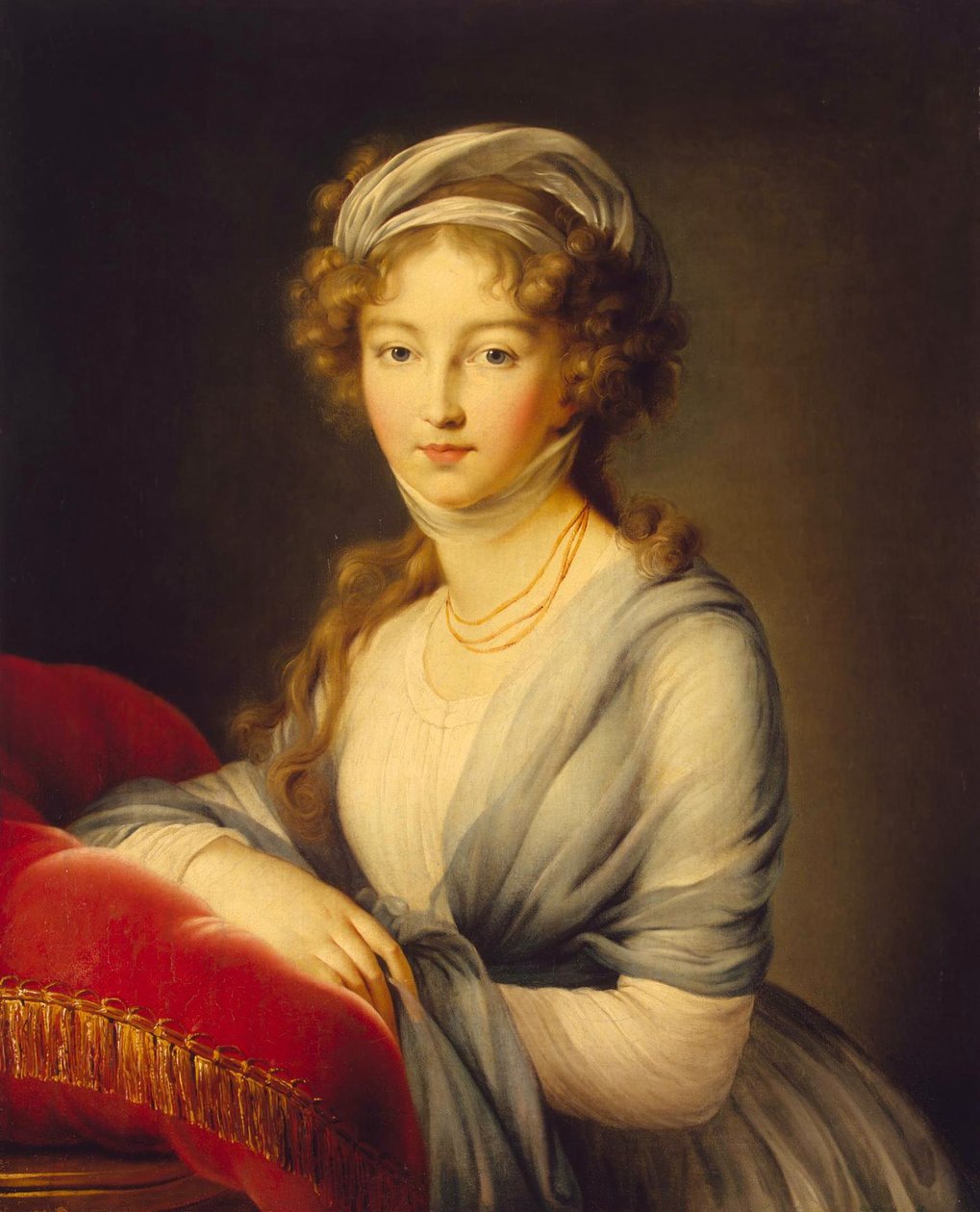 Retrato da imperatriz Elizabeth Alexeievna, princesa Louise de Baden 1779-1826, 1798 de Elisabeth Louise Vigee Lebrun