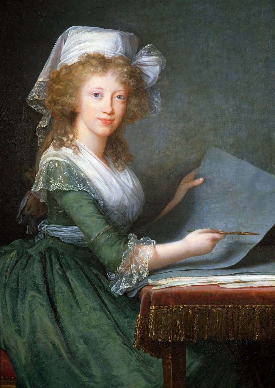 Retrato de Marie Louise das Duas Sicílias (ou Bourbon-Sicily ou Bourbon Sicily) (1773-1802), Esposa de Fernando III, Grão-Duque da Toscana Pintura de Marie Elisabeth Louise Vigee Le brun (ou Vigee-Lebrun ou Vigee Lebrun) (1755-1842) Detalhe 1790 Museo e de Elisabeth Louise Vigee Lebrun