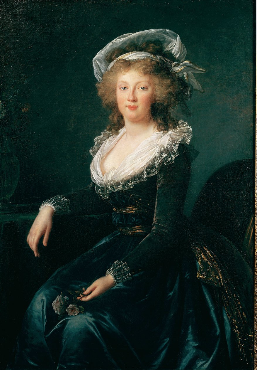 Retrato de Marie Therese de Bourbon Nápoles, Rainha de Nápoles e Sicília (1772-1807) e depois Esposa de François II da Áustria Pintura de Elisabeth Vigee Lebrun (1755-1842) 1790 Nápoles, museo di Capodimonte - Princesa Maria Teresa (1755-1793) (mais tarde  de Elisabeth Louise Vigee Lebrun