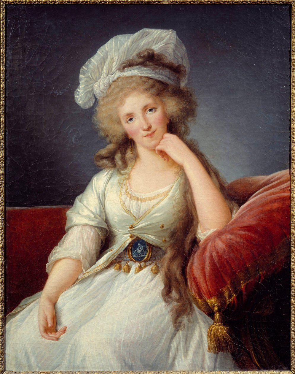 Retrato da Duquesa de Orleans, Louise de Bourbon Penthievre (1753-1821) Esposa de Louis Philippe II Joseph Duque de Orleans ou Philippe Egalite (1747-1793) Pintura por de Elisabeth Louise Vigee Lebrun