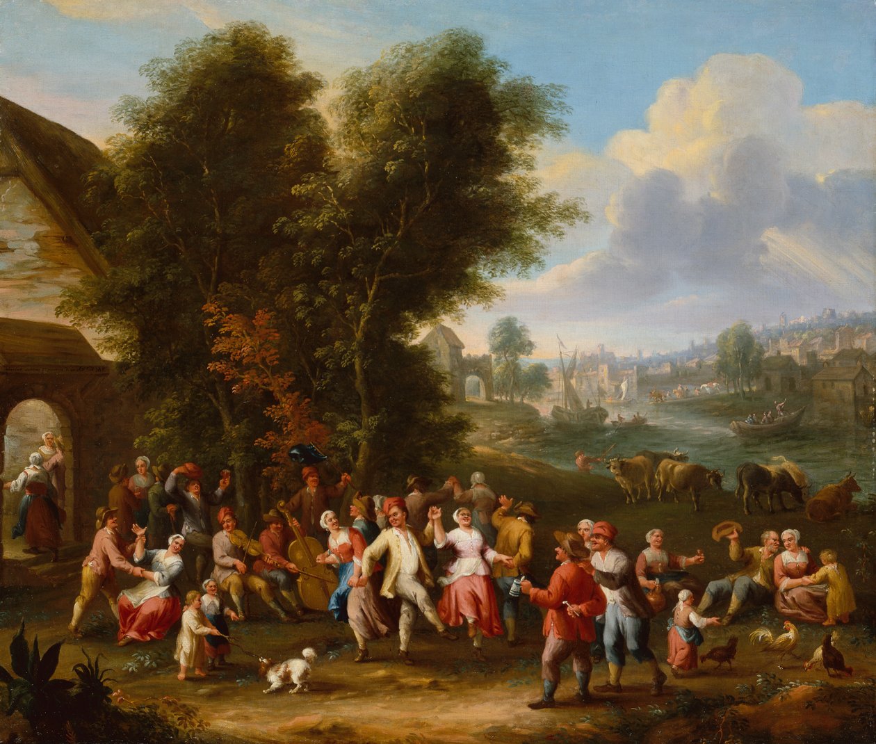 A Village Kermesse (óleo sobre tela) de Elisabeth Seldron