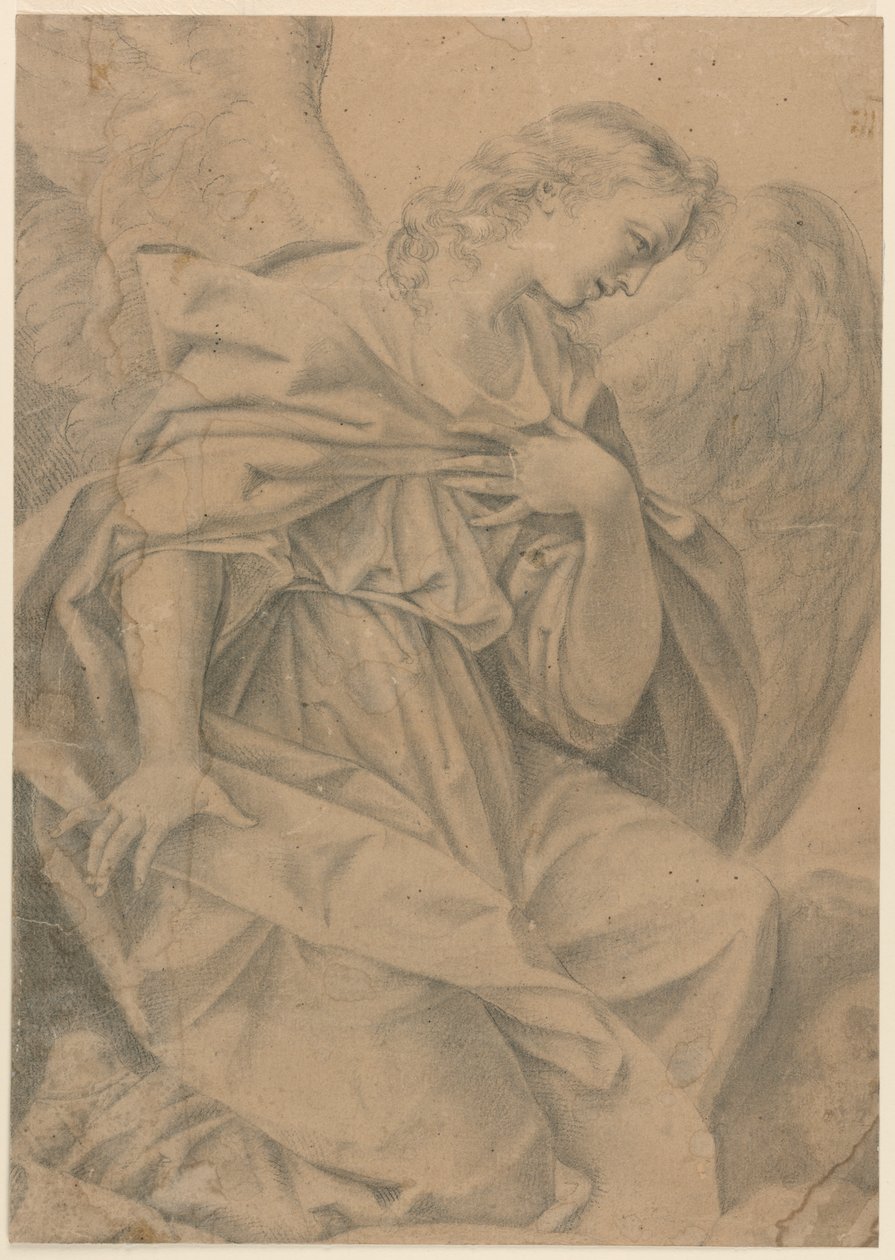 Um anjo ajoelhado de Elisabetta Sirani