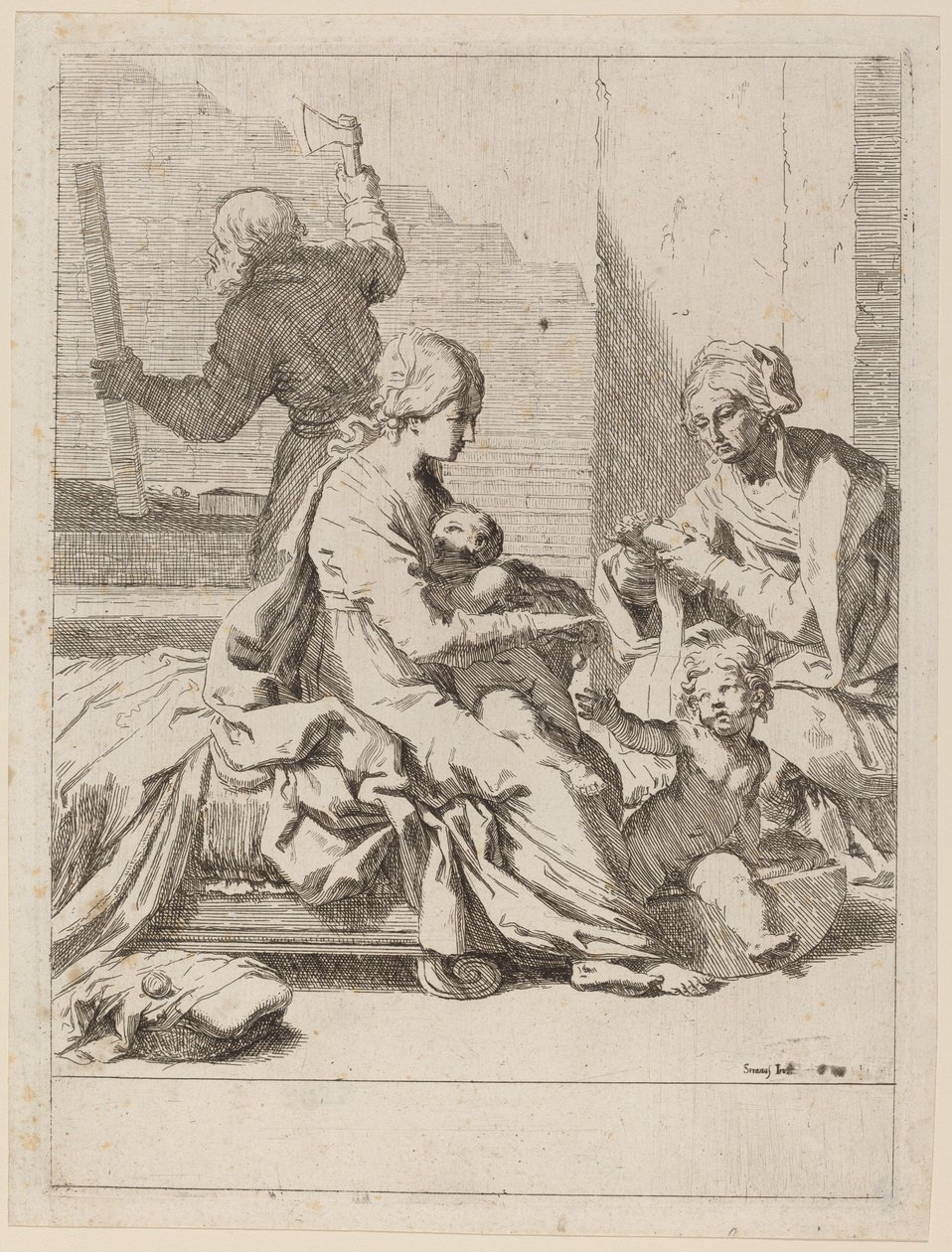A Sagrada Família com Santa Isabel e São João Batista de Elisabetta Sirani