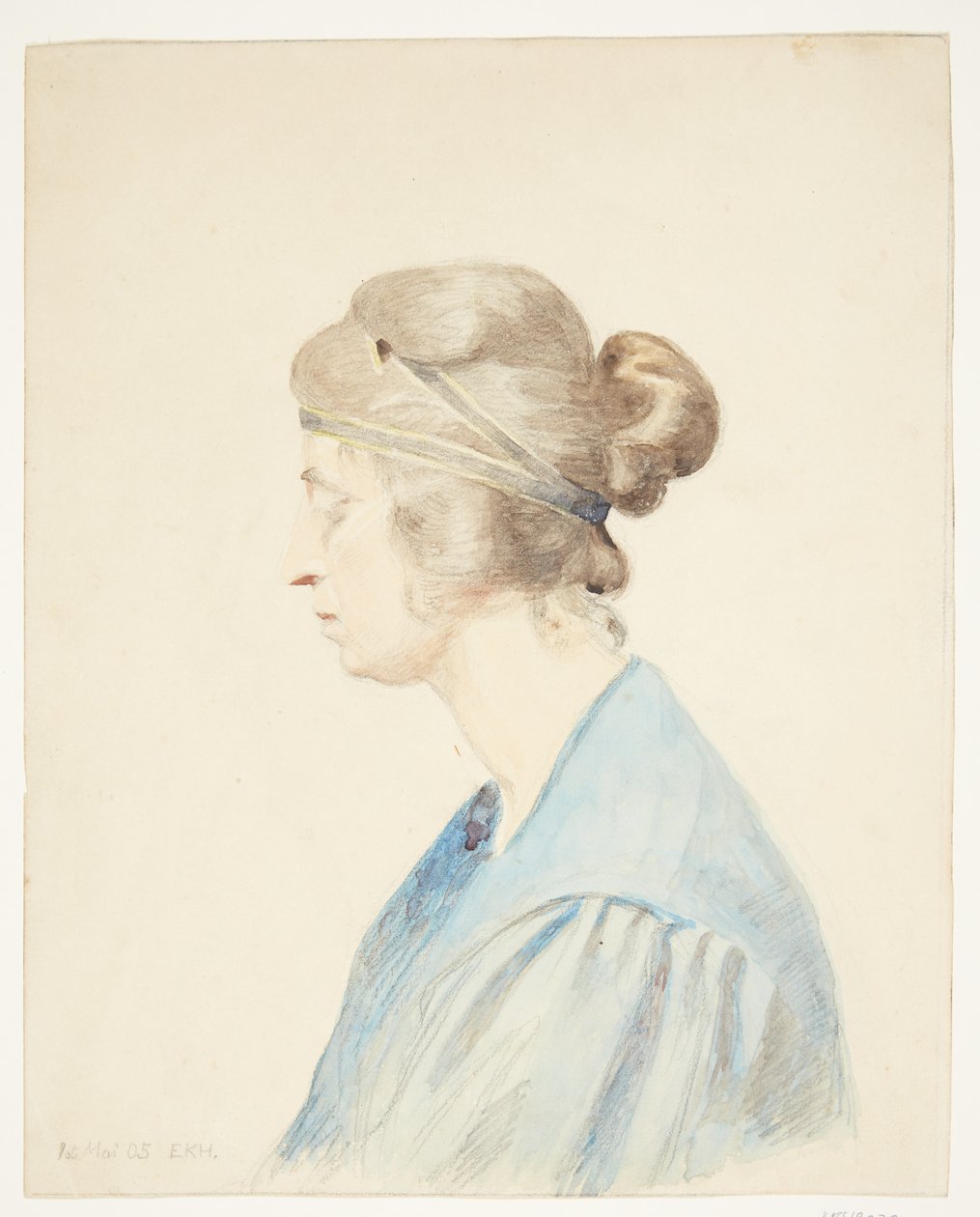 Retrato de Olivia Holm-Møller (busto de perfil) de Elise Konstantin Hansen